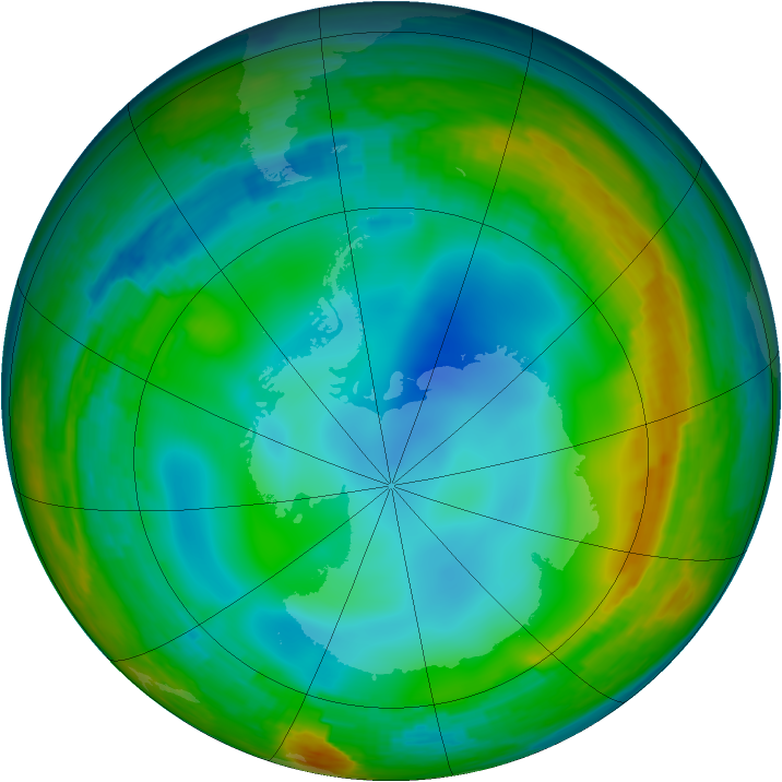 Antarctic ozone map for 30 July 1994